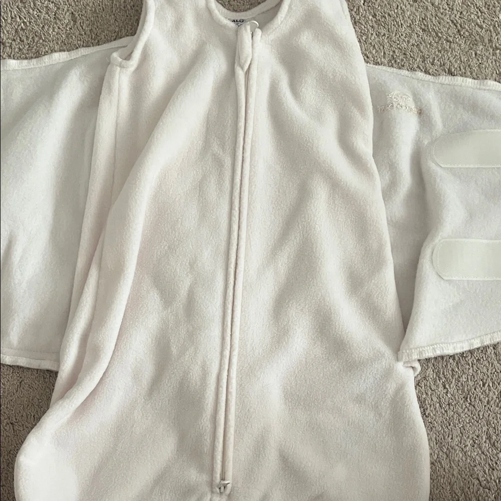 HALO Cream Fleece Sleep Sack Swaddle with Secure Zip
